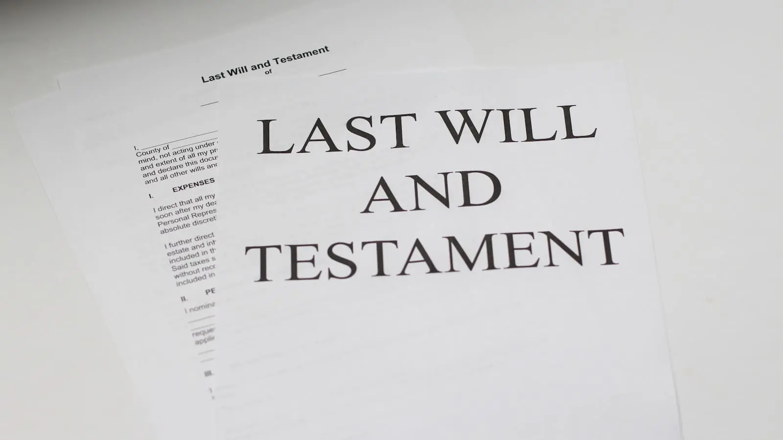 Last will and testament document, illustrating the estate planning context for the new UK pension inheritance tax rules taking effect April 2027